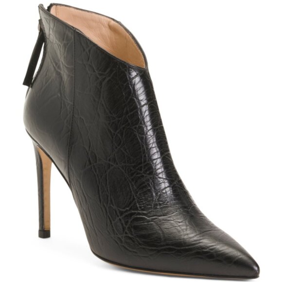NEW BEAUTIISOLES Made In Italy Leather Olwena Dress Booties Black For women 864t